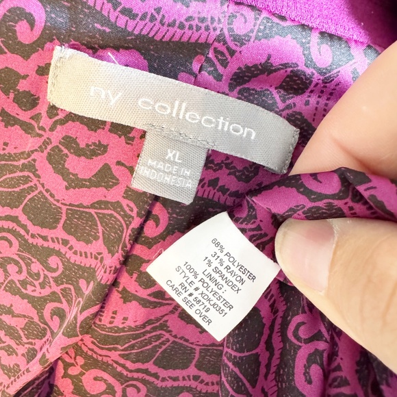 NY Collection Magenta Peplum Blazer - Picture 3 of 9